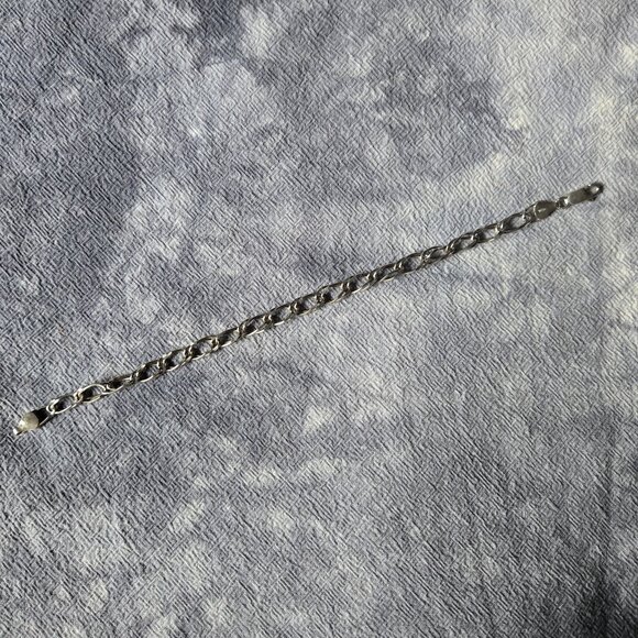 Vintage Double Link Silver 925 Bracelet | Made in Italy | Unisex | DUPLICATE - Picture 4 of 5